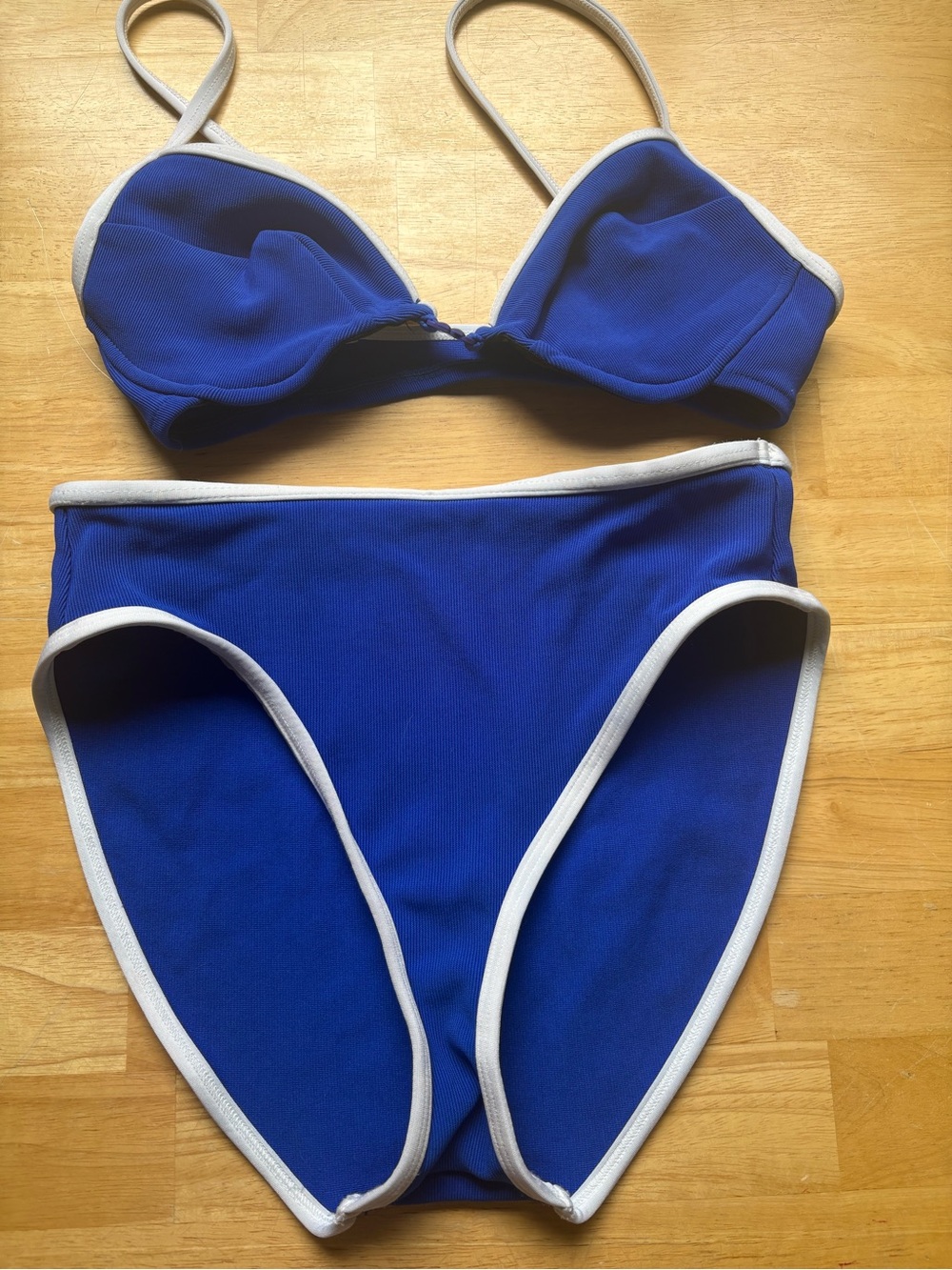 Royal Blue Contrast-Trim Bikini Set - Women's Swim